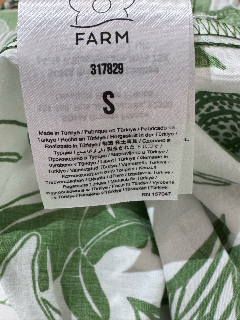 Farm Rio Sz S Dress Forest Soul Mix Midi Green White Sundress Anthropologie - Picture 8 of 11